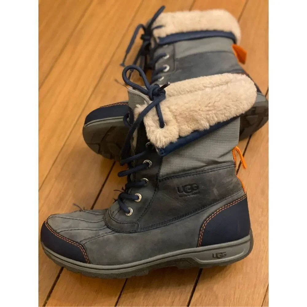 UGG K BUTTIE II CWR blue boots with sheepskin girl US 5/EU 37/UK 4/JP 23.5